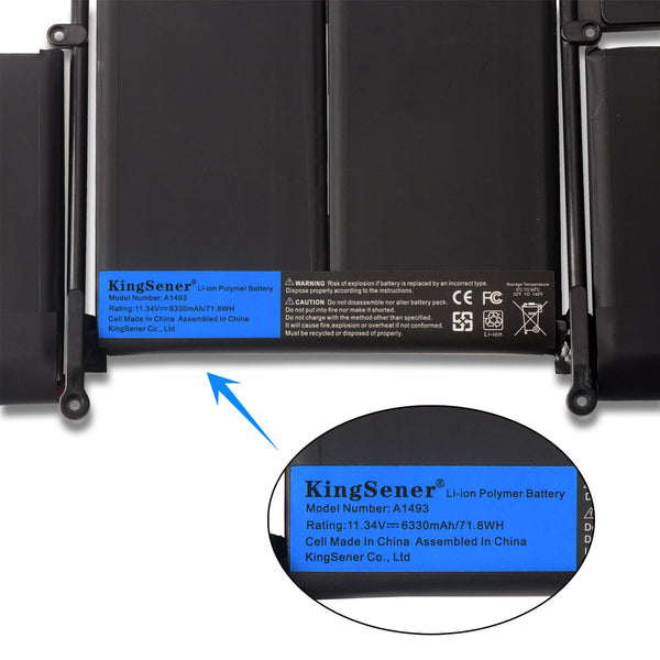 KingSener New Laptop Battery A1496 For Apple MacBook Air 13 A1466