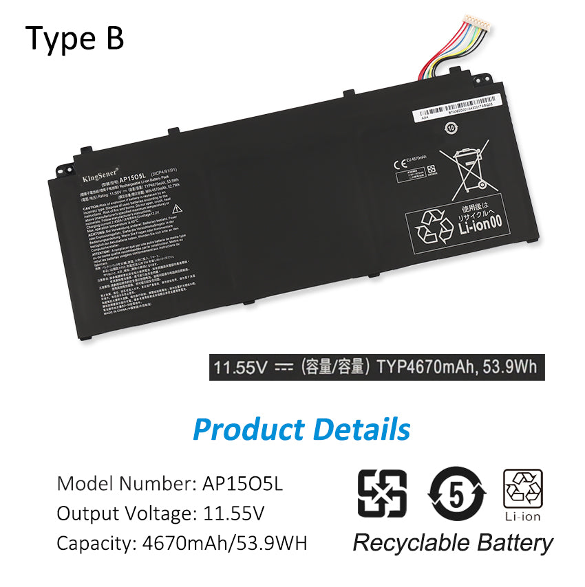 Laptop Battery For Acer Predator Triton 700 Pt715-51 Series 53.9wh 